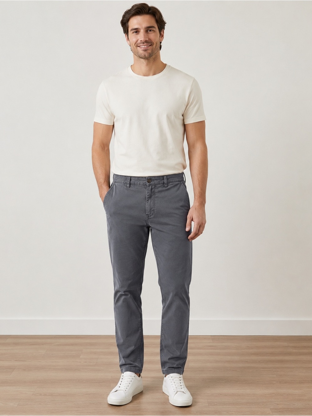 Zara Men’s Size 34 Charcoal Gray Chino Pants Straight Leg Casual
